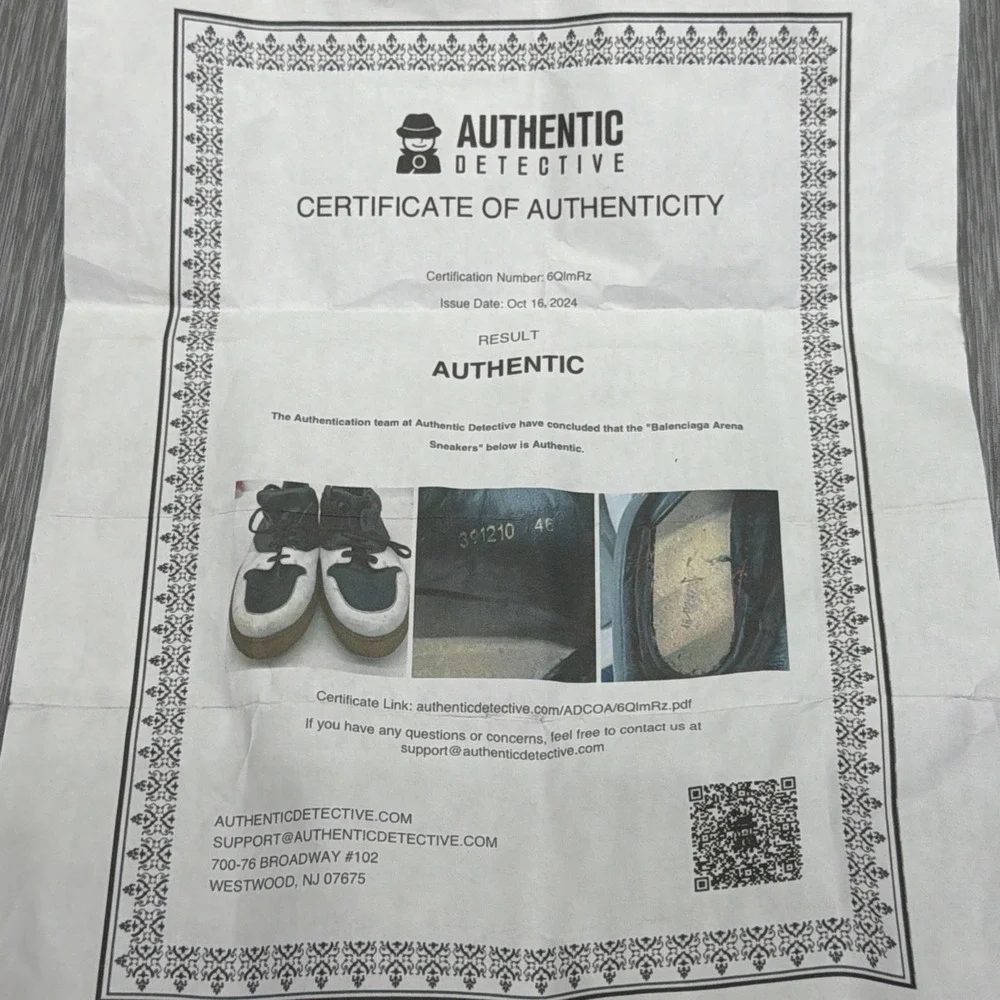 Balenciaga Arena Low Sneakers Black White Leather Mens EU 46 US‎ 13 Red Accent